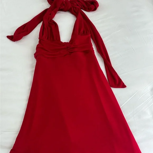 women dress halter neck Elea Women's Silk Halter Formal Dress main image 0